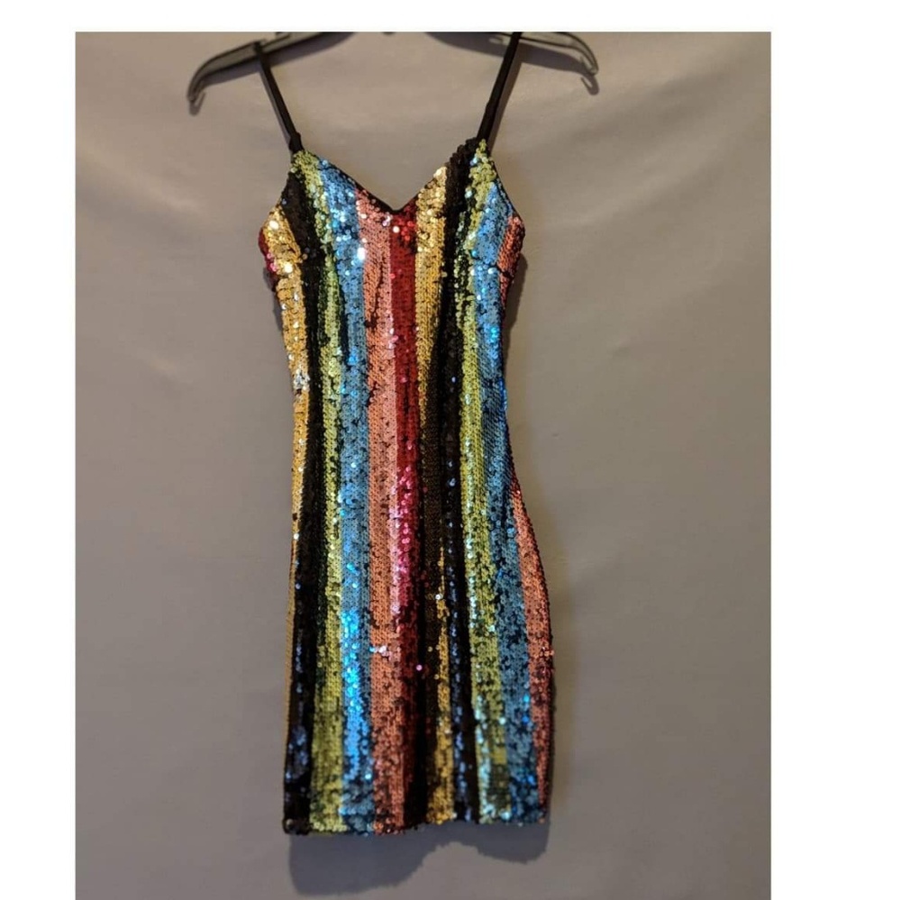 RAINBOW SEQUINS DRESS - Picture 2 of 4